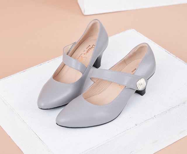 Gray mary jane pumps sale