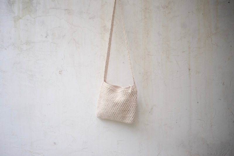 Hand Crochet Bag l natural color cotton - Other - Cotton & Hemp White