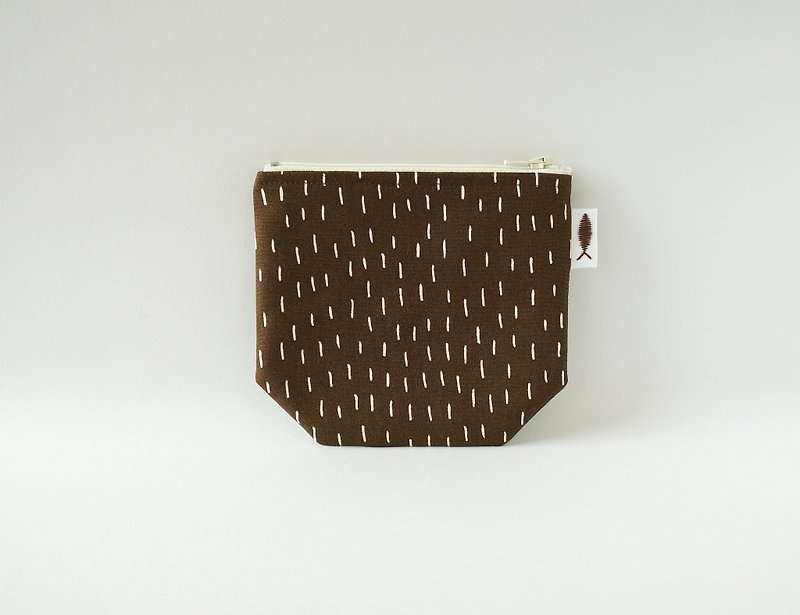 / 淅 Lile - Dark brown / / corner purse / card storage bag / makeup bag / portable small package - Coin Purses - Cotton & Hemp Brown