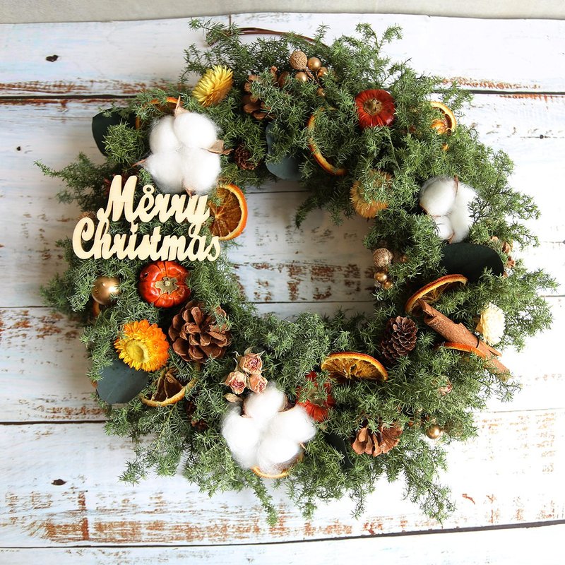 [DIY Material Pack] D12 Christmas Large Wreath/Christmas Handmade Christmas Arrangement Christmas Decoration - จัดดอกไม้/ต้นไม้ - พืช/ดอกไม้ หลากหลายสี