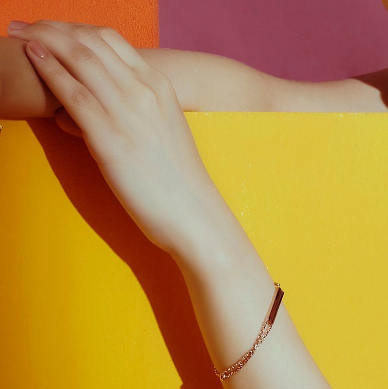 Rose gold simple buckle bracelet - Bracelets - Other Metals Gold