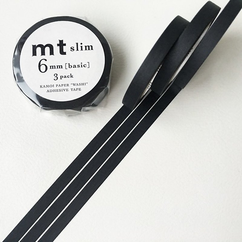 mt and paper tape Slim series [matte black 6mm 3 enrolled (MTSLIM22)] 2016Summer - มาสกิ้งเทป - กระดาษ สีดำ