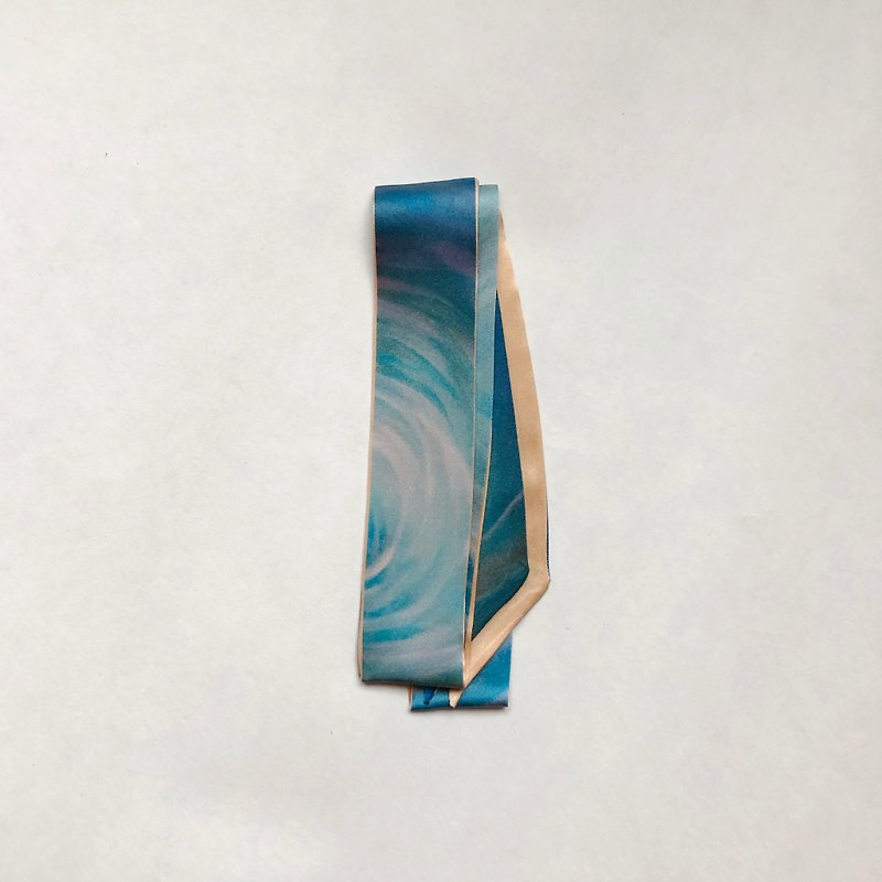 Blue swirl multi-purpose scarf - Scarves - Silk 