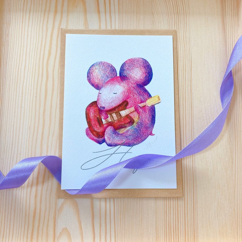 鼠於你系列明信片 希望鼠聖誕卡 - 卡片/明信片 - 紙 紅色