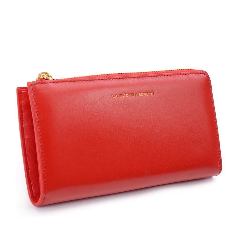 LaPoche Secrete: Fashion Girl's L-Cow Folder_Scarlet Red - Wallets - Genuine Leather Red