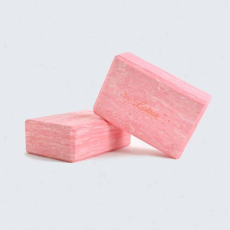 Taiwan-made pink marbled high-density EVA yoga brick 35D 2 into the group - Fitness Equipment - Other Materials Pink