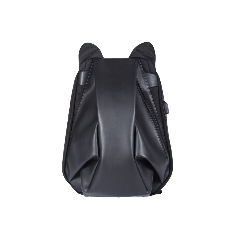 ORIBAGU Origami Bag_Black Hippo Backpack - กระเป๋าเป้สะพายหลัง - เส้นใยสังเคราะห์ สีดำ