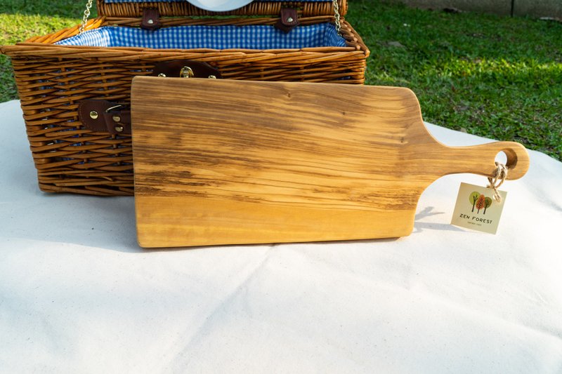 Italian Zen forest olive solid wood cutting board/tray-2cm thick board - Serving Trays & Cutting Boards - Wood Khaki