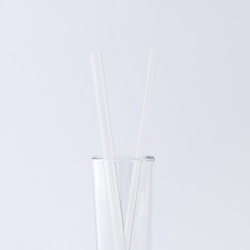 Oolab Ecozen 斜め透明ストロー (太さ/細さ 26cm) - エコストロー - プラスチック 