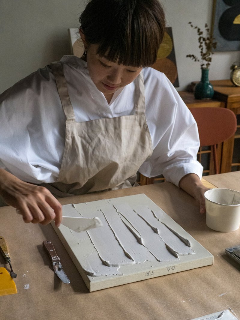 Three-dimensional plaster painting experience course / texture painting / wabi-sabi style / Taipei / 10% off for two people traveling together - วาดภาพ/ศิลปะการเขียน - วัสดุอื่นๆ 