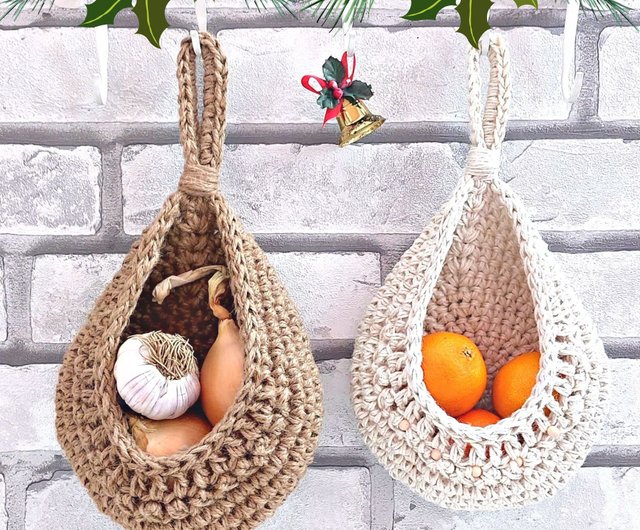 Wall hanging basket Wall hanging bathroom storage Hanging basket Kitchen  storage - Shop Cozy house Shelves & Baskets - Pinkoi