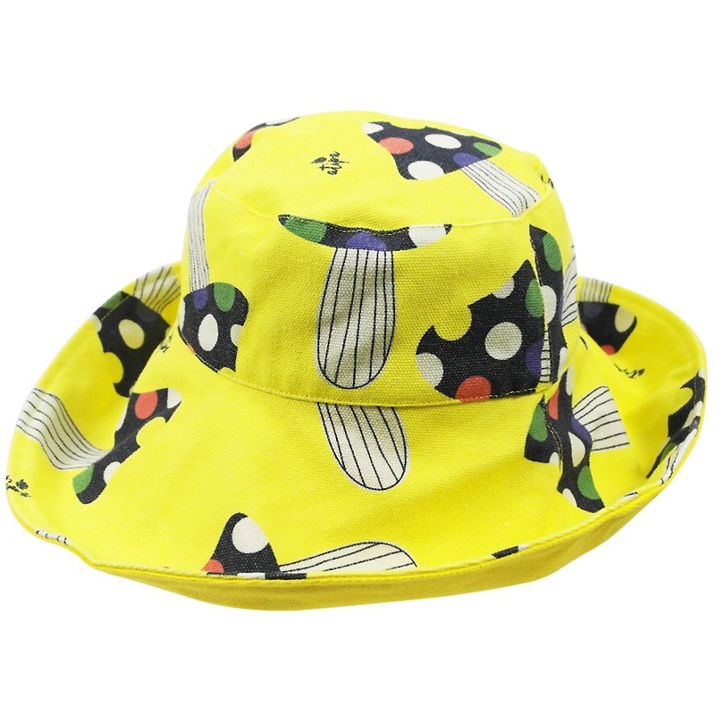 ATIPA หมวกปีกกว้าง กันแดด ใส่ได้ทั้งสองด้าน  (Sun UV Protection) - หมวก - ผ้าฝ้าย/ผ้าลินิน สีเหลือง
