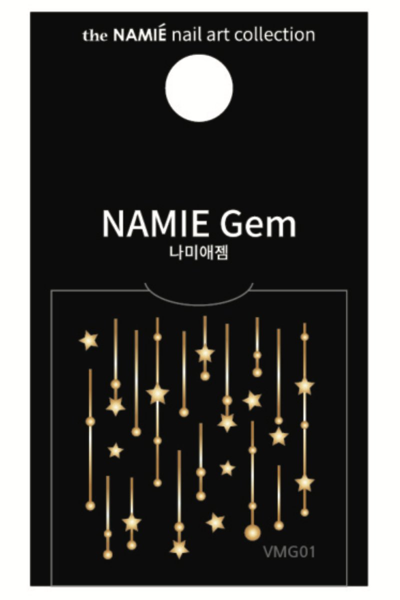 【專業用】NAMIE Gem 美甲裝飾藝術貼紙 Volume Metallic 01 - 指甲油/指甲貼 - 紙 金色