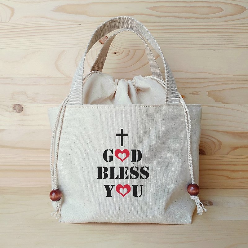 Gospel _god bless you - Handbags & Totes - Cotton & Hemp Red