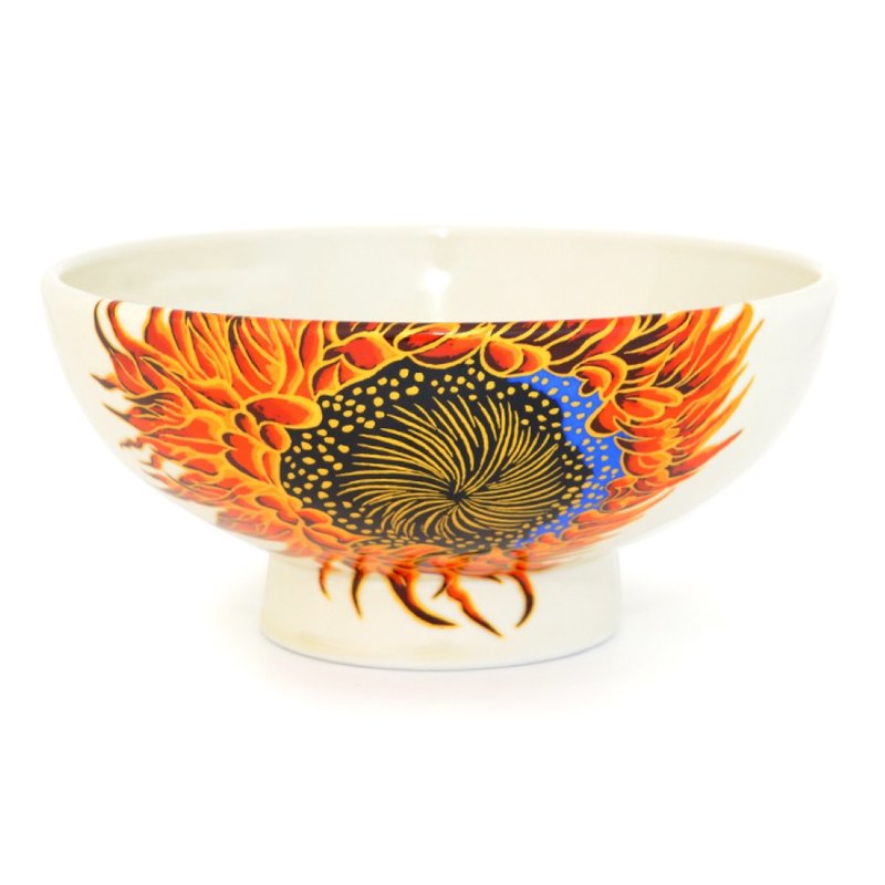 有田燒 拉麵碗 Sunflower - 碗 - 陶 橘色