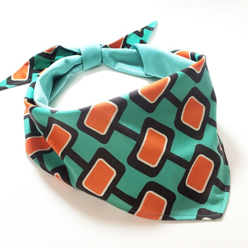 Dog exclusive name scarf - customized (large dog) - checkered - Collars & Leashes - Cotton & Hemp Green