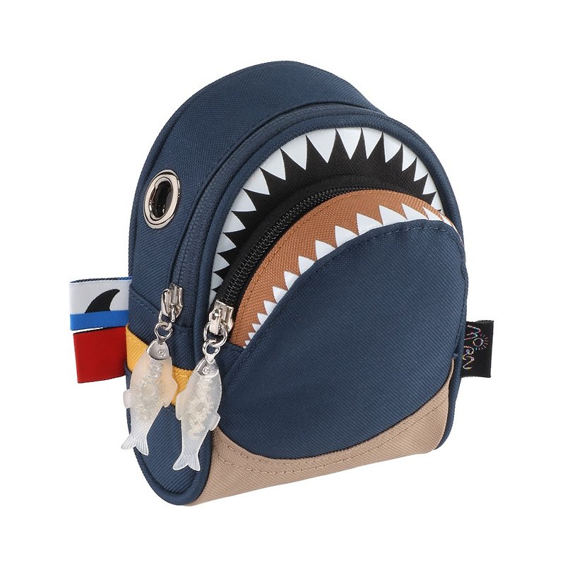 Morn Creations Genuine Shark Phone Bag - Dark Blue - กระเป๋าใส่เหรียญ - วัสดุอื่นๆ สีน้ำเงิน