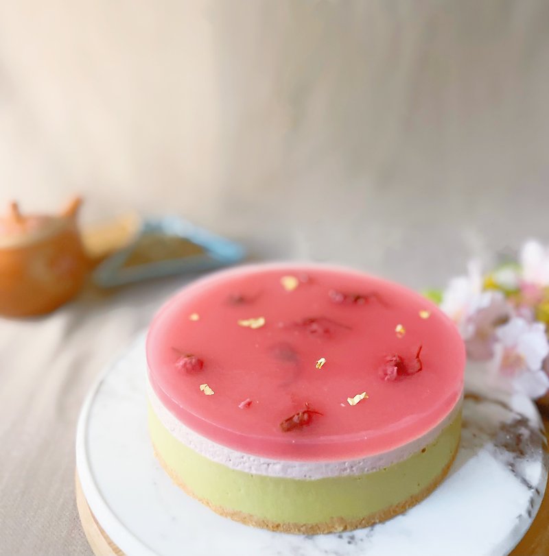 【Mother's Day Cake】Sakura Genmai Sencha Raw Milk Mousse 6 inches - Cake & Desserts - Fresh Ingredients 