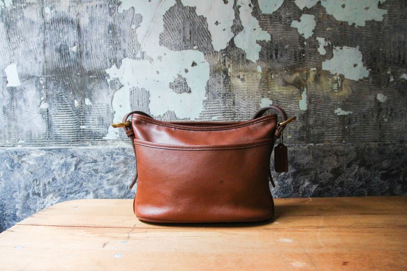 裊裊百貨公司-Vintage Coach 焦糖色肩背包 復古著 - 側背包/斜背包 - 真皮 