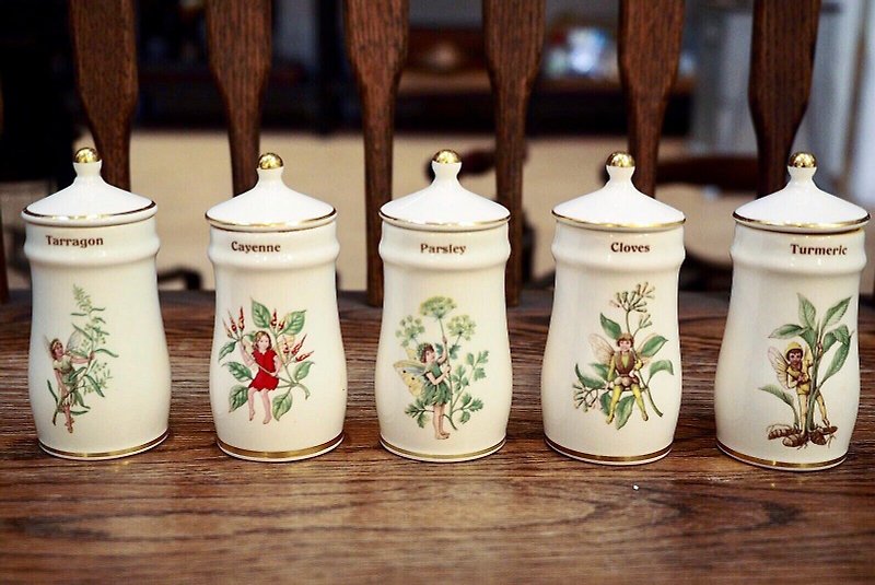 British Elf Antique Spice Jar - Single Piece For Sale - Food Storage - Porcelain 
