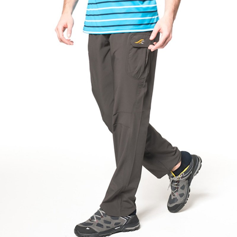 Elastic function of leisure trousers for sports and leisure, breathable moisture - กางเกงขายาว - เส้นใยสังเคราะห์ สีกากี