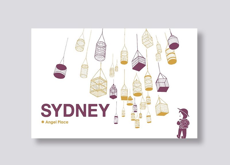 little ship - travel illustration postcard Sydney series│Angel Place - Cards & Postcards - Paper 