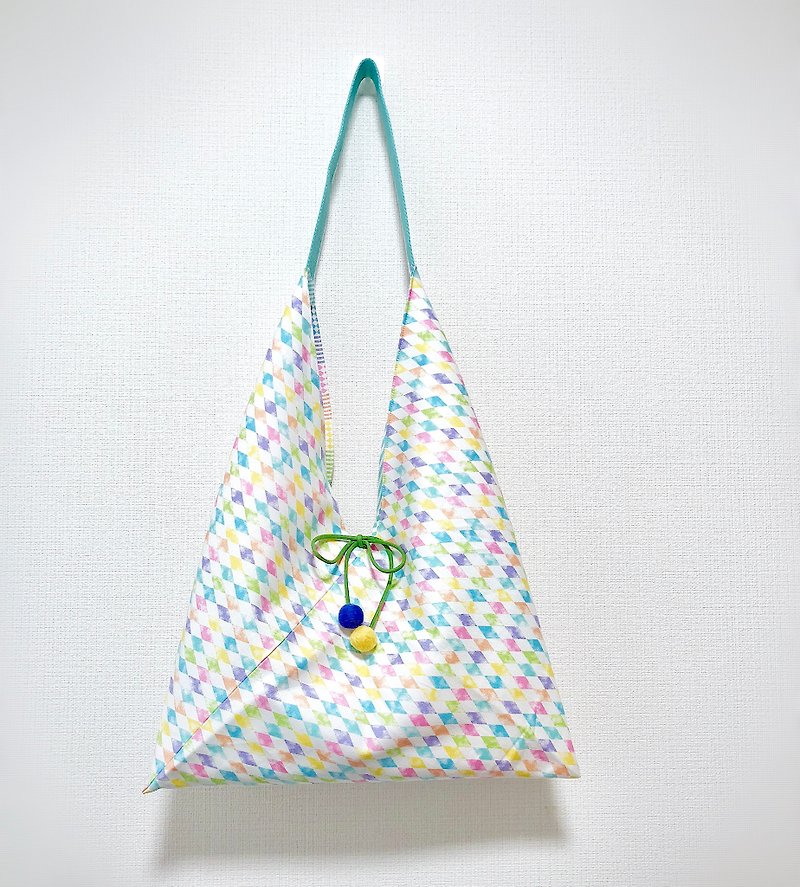 𣈱 款 再 再 / Japanese style 侧 side backpack / large size / rainbow color - กระเป๋าแมสเซนเจอร์ - ผ้าฝ้าย/ผ้าลินิน หลากหลายสี