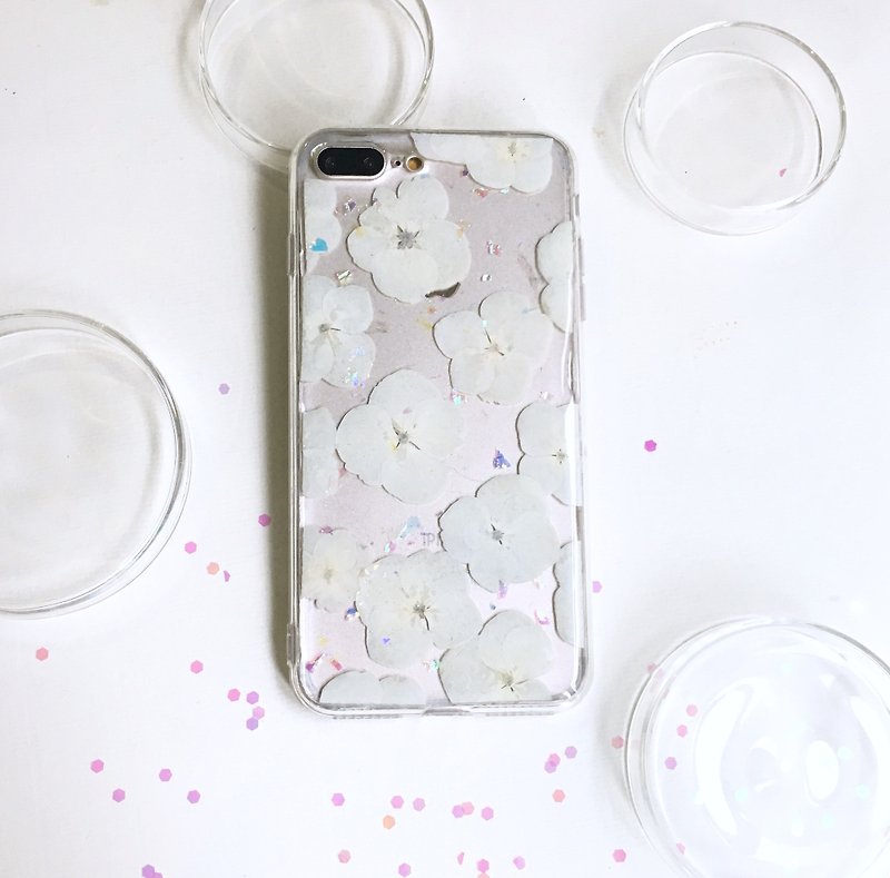 綿花糖  純白 繡球花 保護套 - 手機殼/手機套 - 植物．花 白色