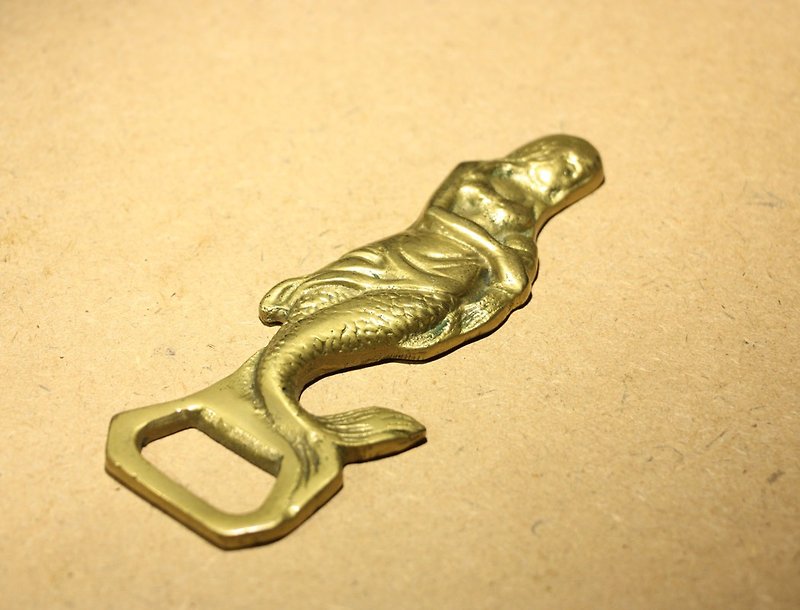 Purchased from the Dutch copper old mermaid styling bottle opener - ที่เปิดขวด/กระป๋อง - ทองแดงทองเหลือง สีทอง