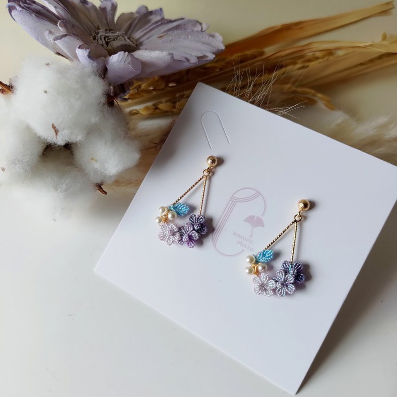 Blossom Series Braided Earrings/Window - ต่างหู - ไฟเบอร์อื่นๆ 