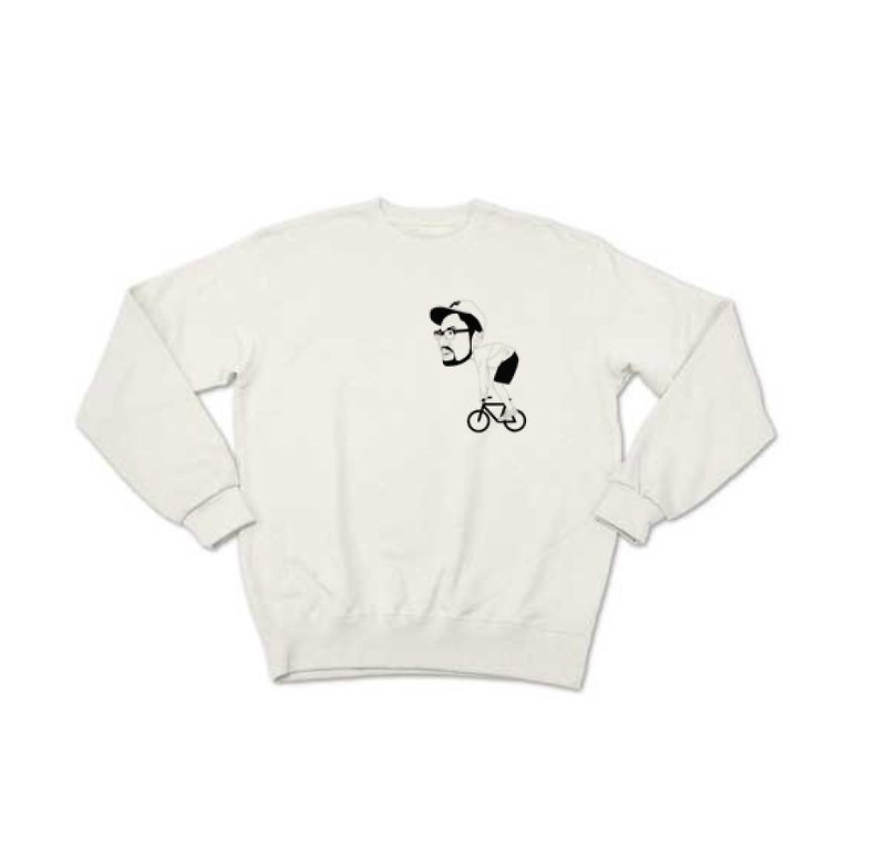 YUJI CYCLING（sweat white） - 男裝 毛衣/針織衫 - 棉．麻 白色
