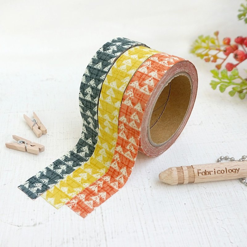 Cloth Tape-Autumn Geometry [Abstract Geometric Small Hills Series] - Washi Tape - Cotton & Hemp Multicolor