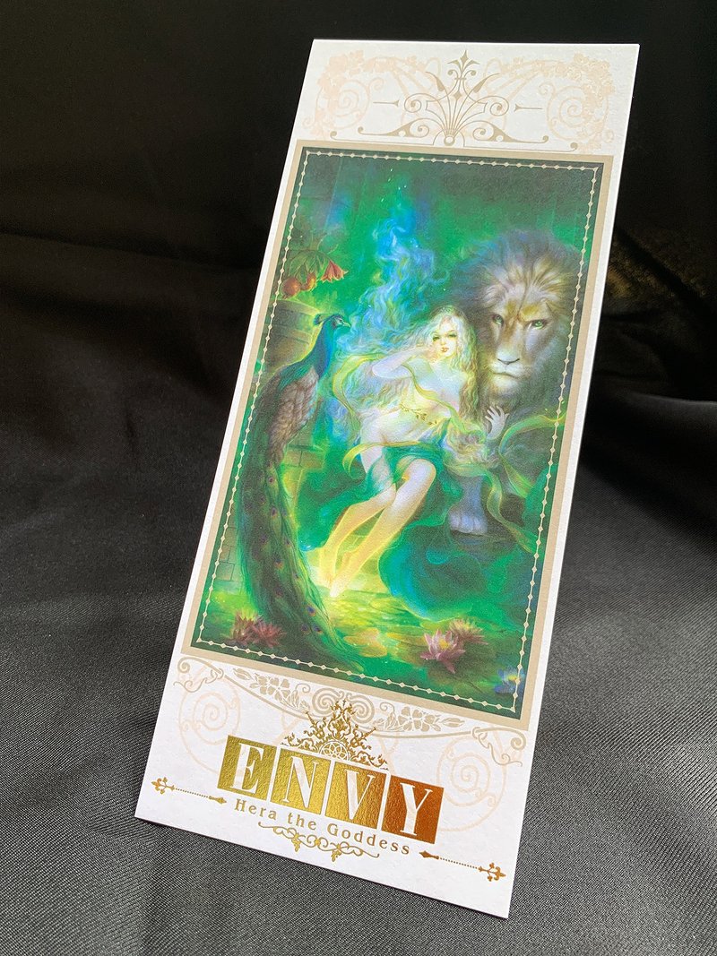 限量燙金明信片 七宗罪-嫉妒女神赫拉聖誕禮物 交換禮物 - 卡片/明信片 - 紙 綠色