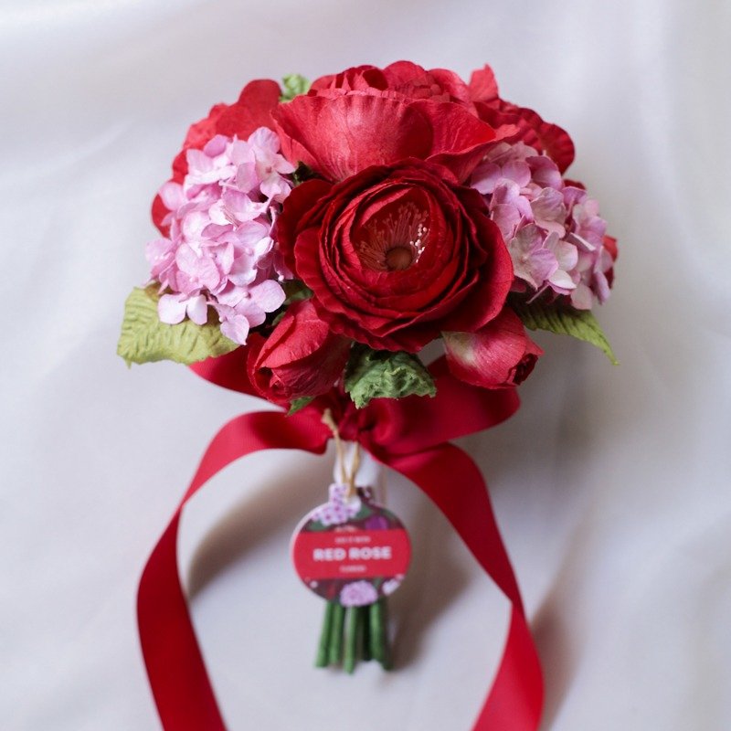 BM109 : Bridesmaid Mini Bouquet, Red Berry - Items for Display - Paper Red