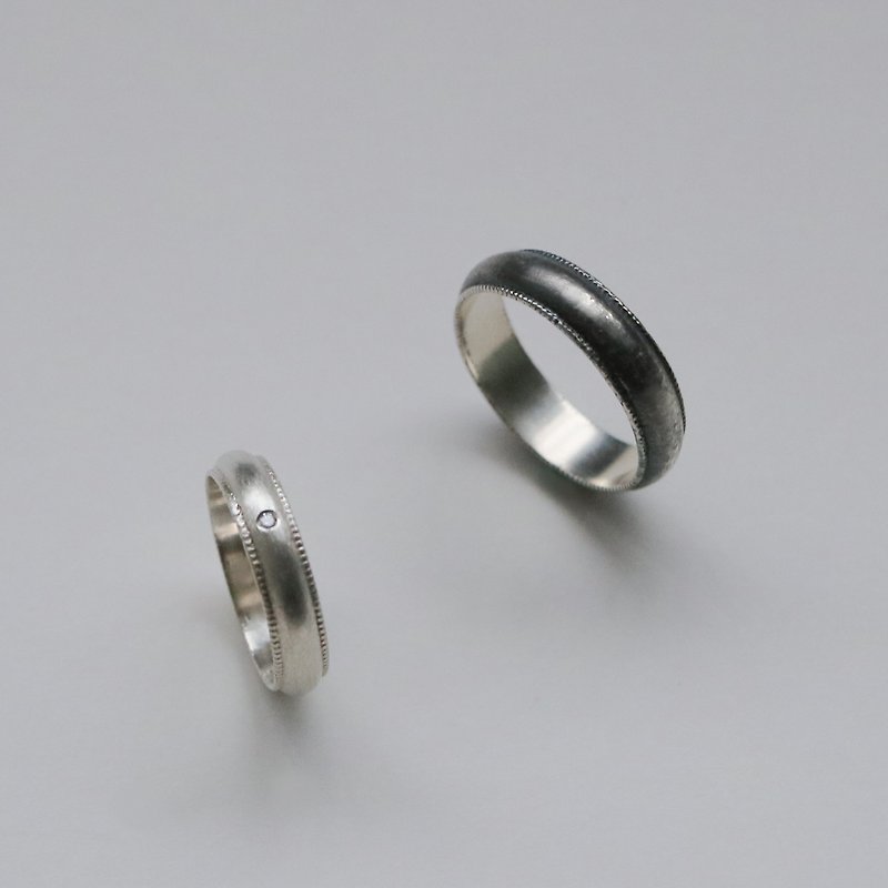 Light Wedding Rings | Semi-dot sterling silver rings - General Rings - Sterling Silver Silver