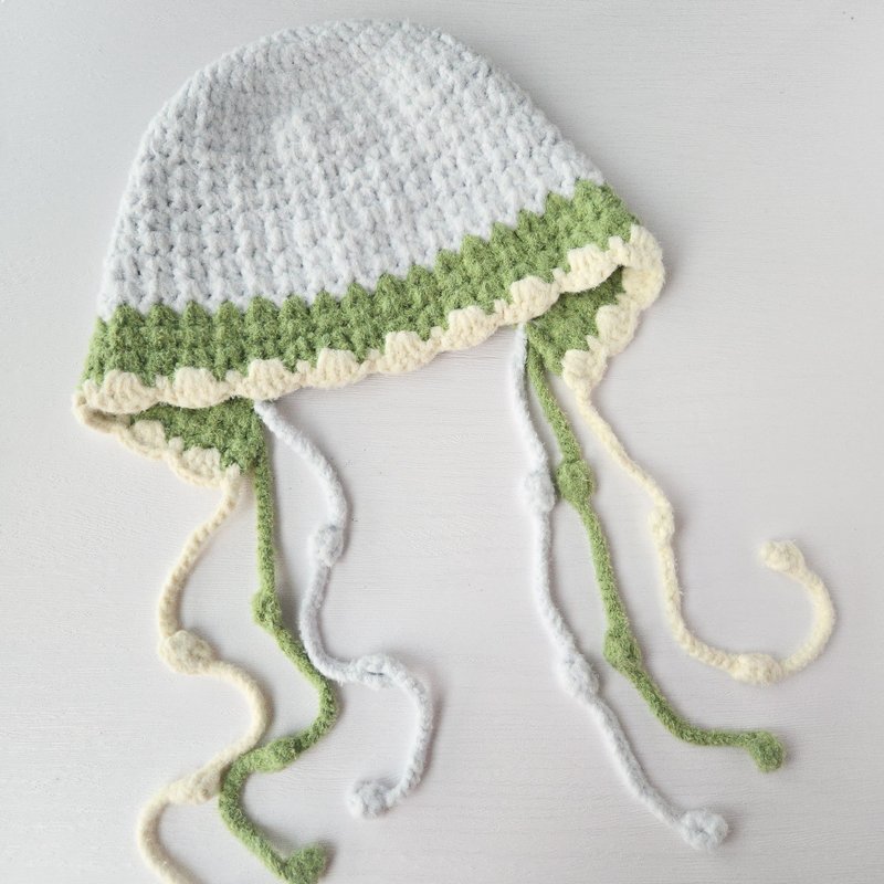 Jellyfish Hat Pattern PDF with Tutorial Video QR Code - คอร์สงานฝีมือ/หนังสือคู่มือ - วัสดุอื่นๆ 
