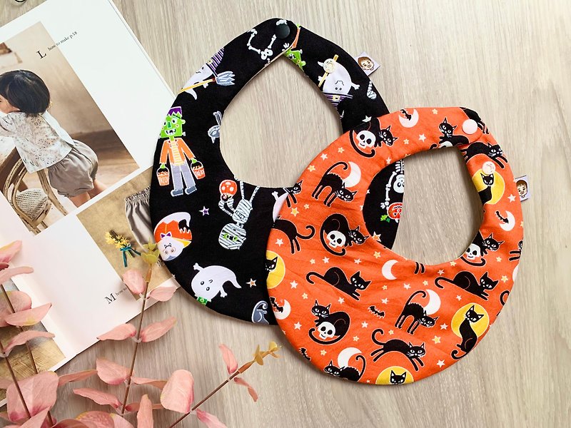 Glow-in-the-dark Halloween Party Bibs and Mouthbands Double Pocket Set - Bibs - Cotton & Hemp 