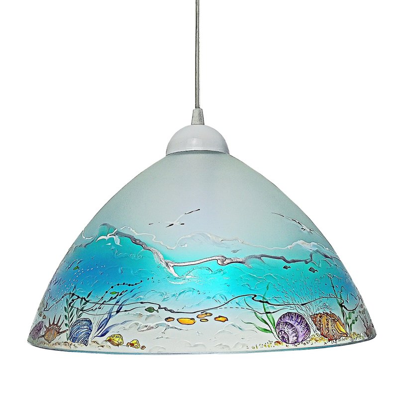 Pendant Light,Nautical Home Decor,Lighting Beach House,Stained glass. - Lighting - Glass Blue