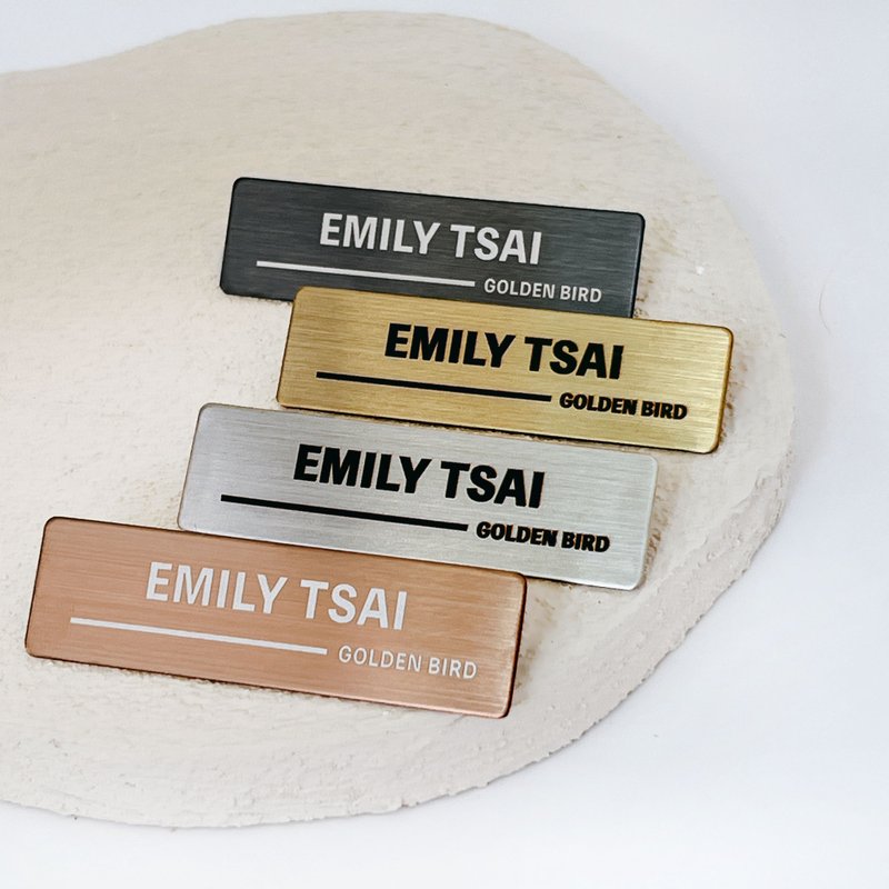 Customized name tag, employee name tag, magnetic name tag, customized name tag, metal name tag, Stainless Steel name tag - อื่นๆ - สแตนเลส 