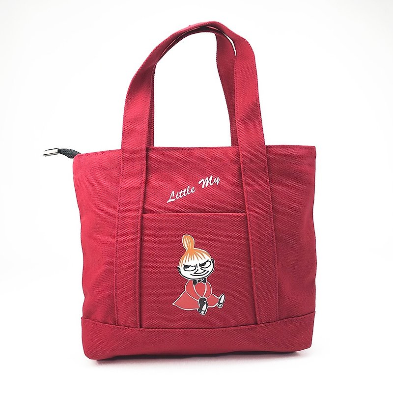 Moomin 噜噜 Mi authorization-Japanese small pocket bag (red), AE03 - กระเป๋าถือ - ผ้าฝ้าย/ผ้าลินิน สีแดง