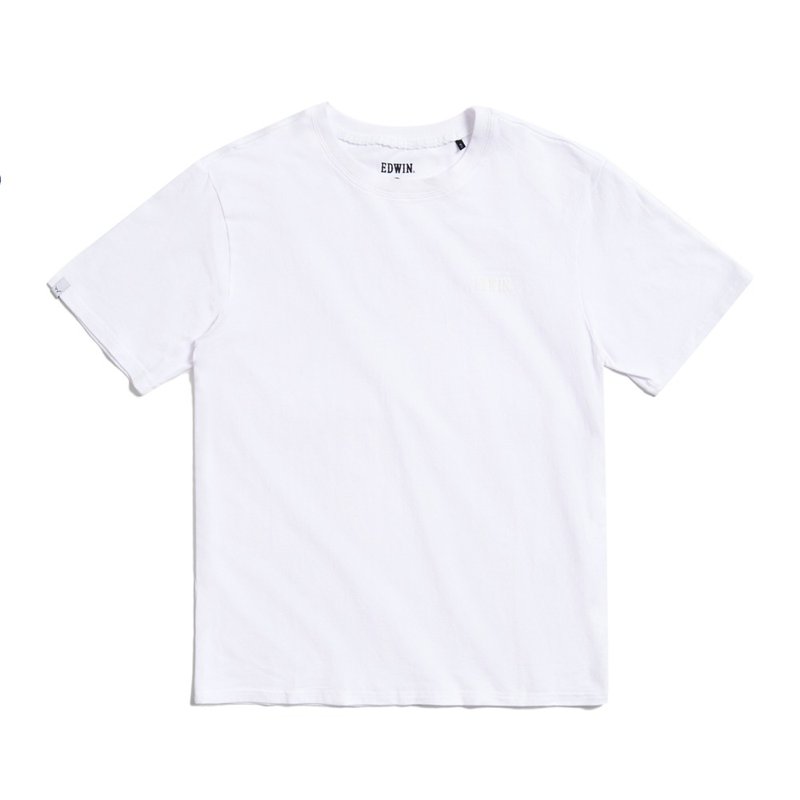 EDWIN plus size 10th generation basic LOGO short-sleeved T-shirt - men's style (white) #Top - เสื้อยืดผู้ชาย - ผ้าฝ้าย/ผ้าลินิน ขาว