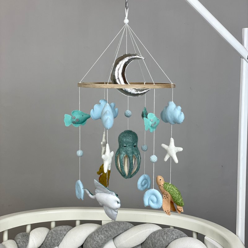 Ocean crib mobile nursery Octopus Sea creature mobile fish Nautical