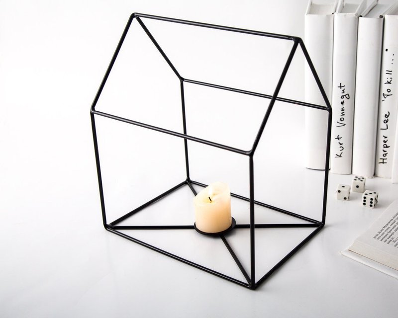 Wirehouse Candleholder // Lantern // Decor for modern home // FREE SHIPPING // - 香氛蠟燭/燭台 - 其他金屬 黑色