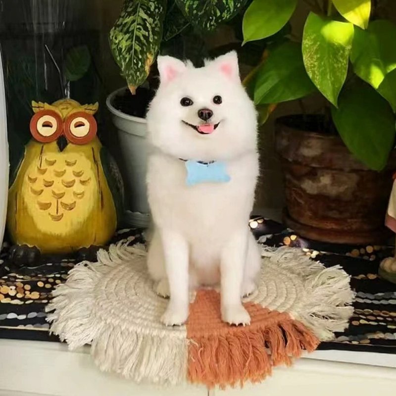 客制化逼真犬 羊毛氈 博美犬 寵物 娃娃 定制 手工 狗狗猫咪 116 - 貓/狗玩具 - 羊毛 多色