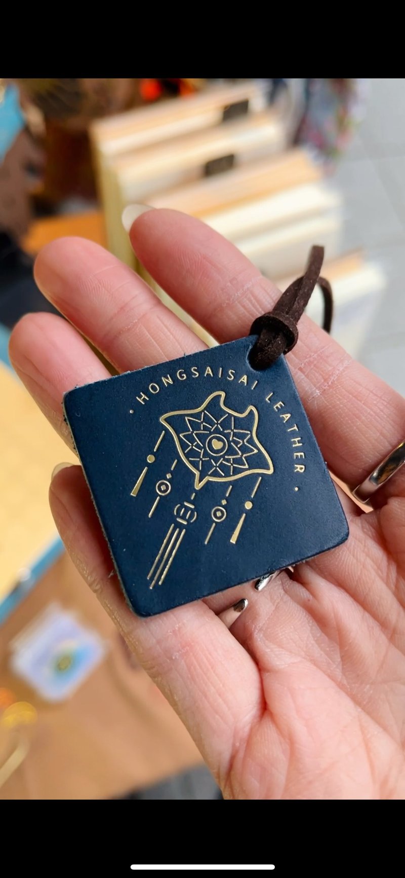 魟魚捕夢網皮革書籤吊飾 - 書籤 - 真皮 藍色