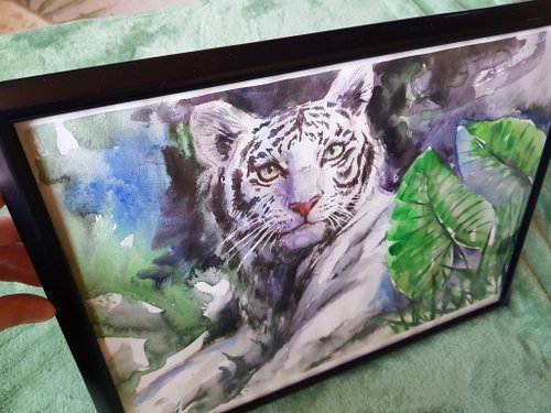 水彩画　チーター　ホワイトワトソン紙　絵画　アート　インテリア　動物の絵 当店限定販売】 Amazon.co.jp: アート 絵画 ホワイトワトソン紙