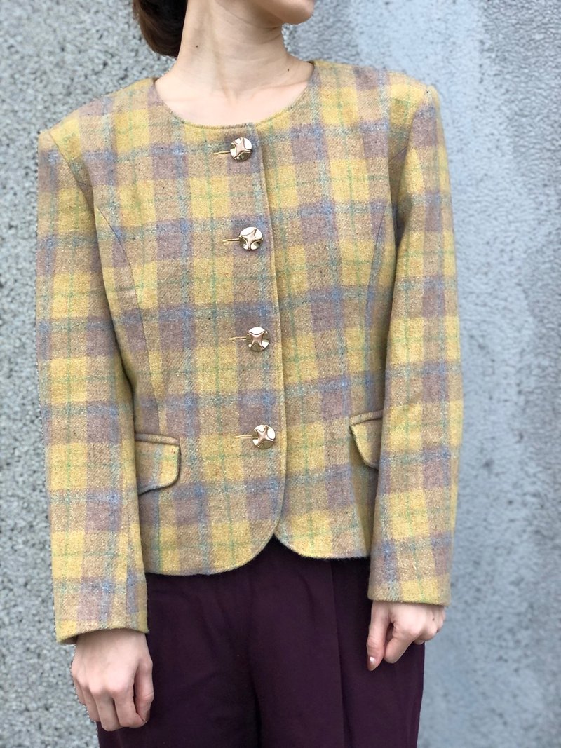 Yellow check coat - Women's Blazers & Trench Coats - Other Materials Yellow