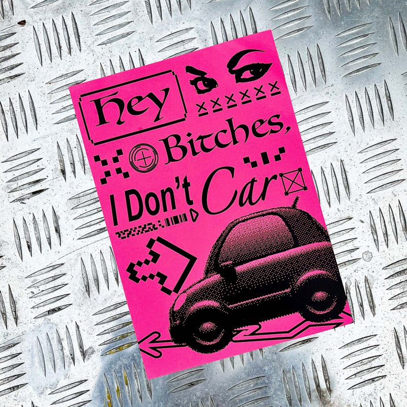 I Don't Car I A4 Poster - Cards & Postcards - Paper Pink