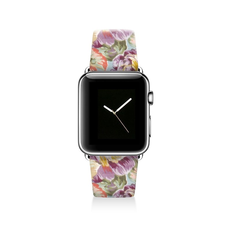 Floral Apple watch band, Decouart Apple watch strap S008 (including adapter) - นาฬิกาผู้หญิง - หนังเทียม หลากหลายสี