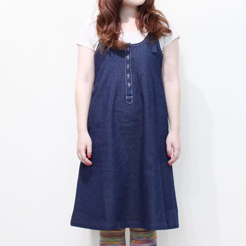 ☆ Palette ☆ 彡チラリボンデニムワンピース - 洋裝/連身裙 - 棉．麻 藍色